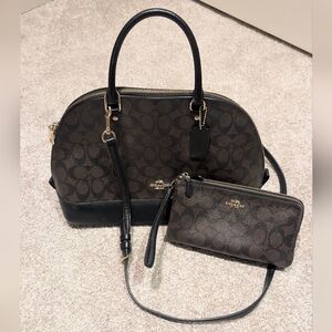Coach Brown and Black Women's Bag Set
